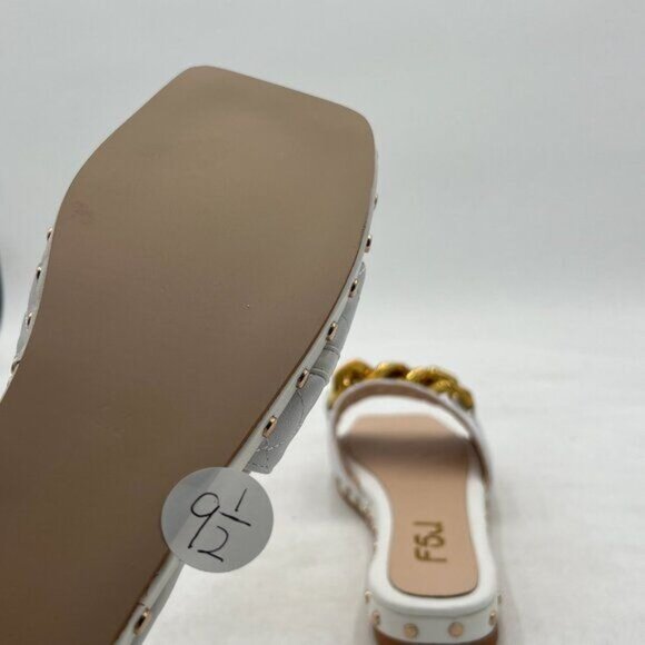 FSJ Women Sexy Square Open Toe Comfortable Flat Thick Sole Cushion Sandals - Picture 6 of 8